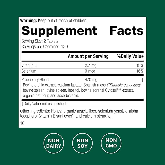 Standard Process Cataplex E2 - Healthy Heart Supplement - Supports Cellular Health with Antioxidant Activity - Non-Dairy & Non-Soy - 90 Tablets (45 Servings)
