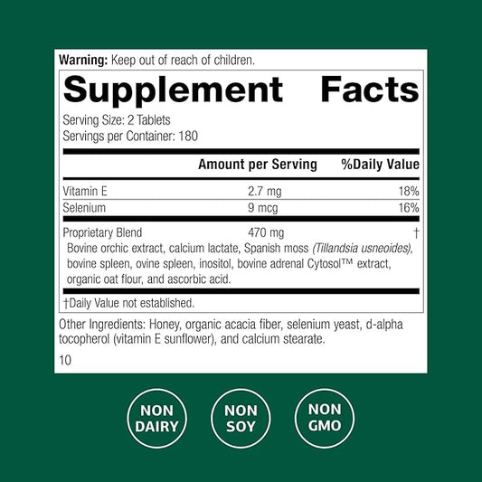 Standard Process Cataplex E2 - Healthy Heart Supplement - Supports Cellular Health with Antioxidant Activity - Non-Dairy & Non-Soy - 90 Tablets (45 Servings)