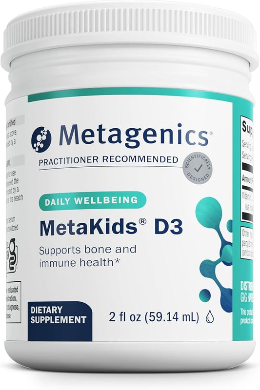 Metagenics MetaKids Vitamin D3 1000 IU Liquid Vitamin D Supplement to Help Support Bone and Immune Health - 2 fl oz, 2,275 Servings