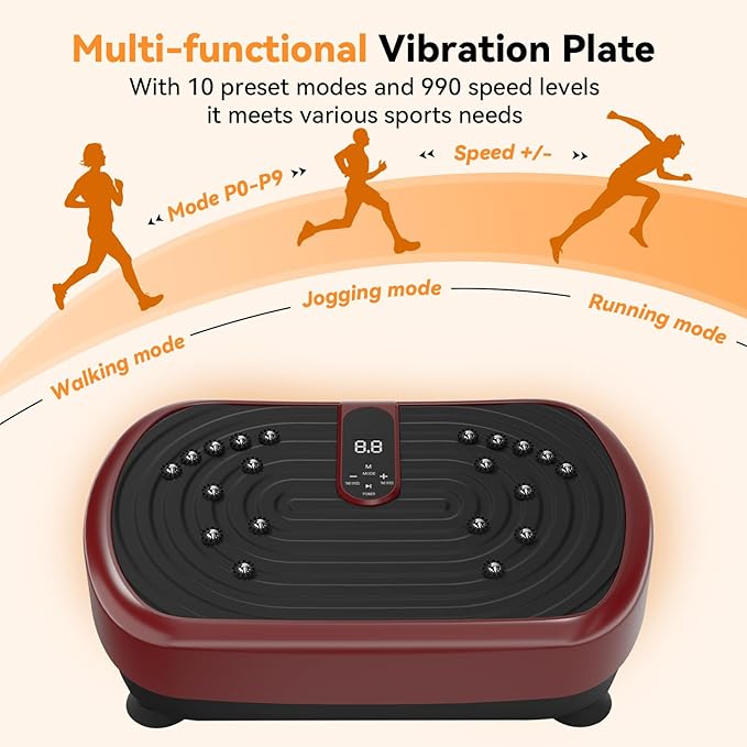UCIN Vibration Plate Exercise Machine, Vibration Plate for Lymphatic Drainage, 330 Lbs Capacity Vibrating Plate for Weight Loss Home Fitness with Resistance Bands/Pilates Ball