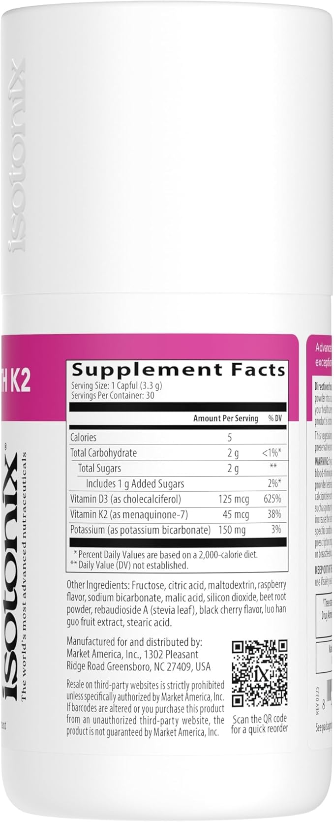 Isotonix Vitamin D with K2, Promotes Normal Bone Mineral Density, Promotes Healthy Arteries, Helps Maintain Bone Health, Supports Immune Health, Market America (30 Servings)