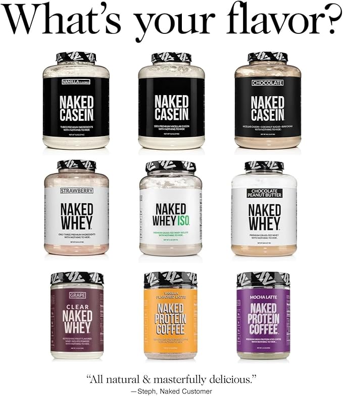NAKED Casein - 5Lb Micellar Casein Protein Powder - Bulk, Zero Carb, GMO-Free, Gluten Free, Soy Free, Preservative Free - Stimulate Muscle Growth - Enhance Recovery - 76 Servings