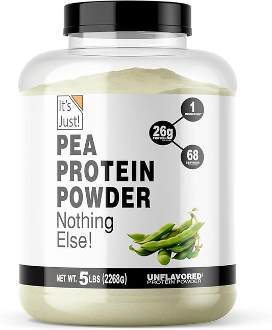 It's Just! - 100% Pea Protein, Vegan Plant Based, Grown in Canada, Premium Quality, Smooth Texture, Gluten Free, Keto Friendly (5 Pound, Unflavored)