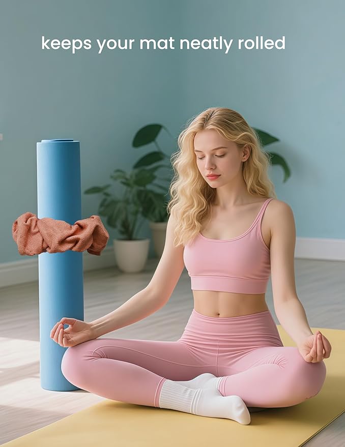 Yoga Mat Scrunchie - Holds Your Yoga Mat in Style - Durable & Elasticity Fabric - Fits All Standard Yoga Mats (mat not included)