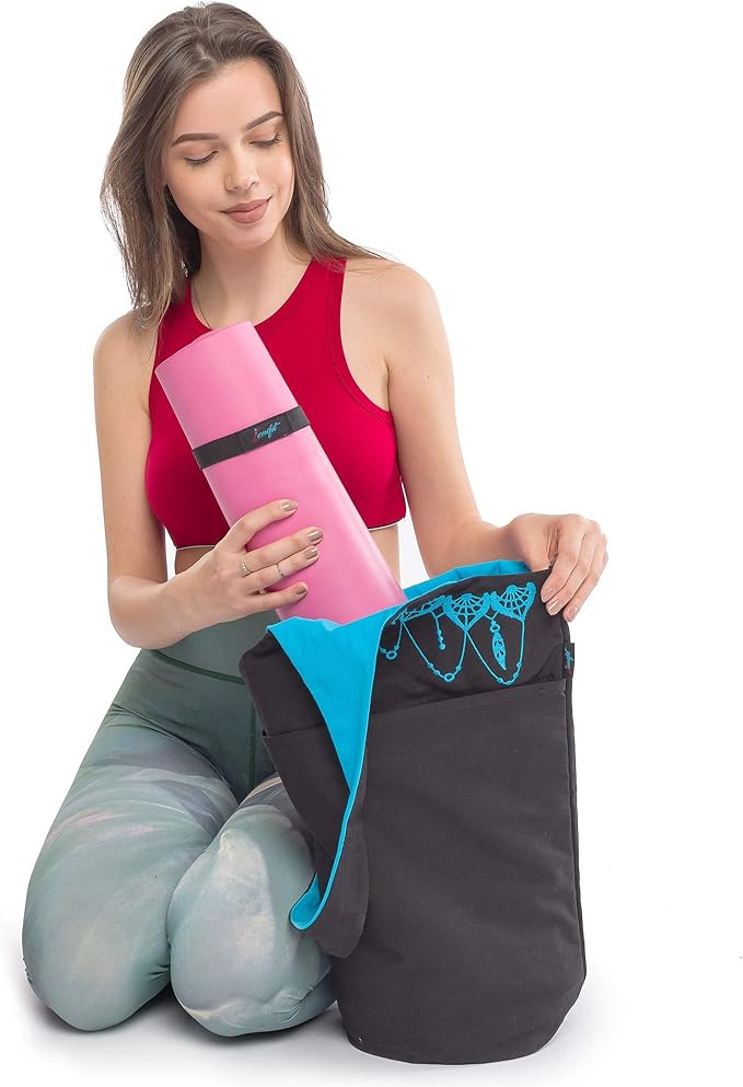 Yoga Mat Bag – Versatile Yoga Bag with Mat Straps & Storage Pockets, Holds Yoga & Pilates Mats, Lightweight & Durable