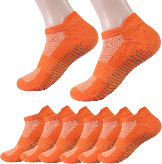 brookhaus Women Low Cut No Show Running Socks 6 Pairs - Cushioned Arch Support, Moisture Wicking Athletic Ankle Socks