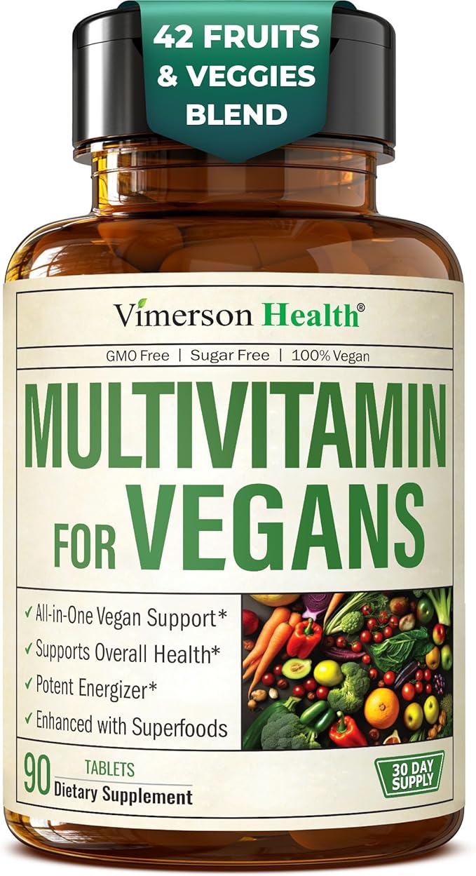 Vegan Multivitamin for Women & Men - Essential Multivitamins & Multiminerals 90 Tablets with Vitamin B12, A, D, C, Zinc, Magnesium & More for Total Body Wellness - 23 Key Nutrients & Vitamins