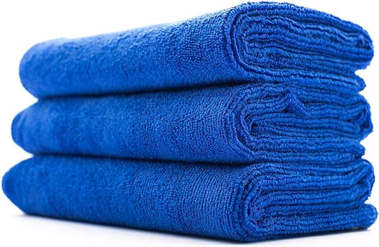 The Rag Company - Sport & Workout Towel - Gym, Exercise, Fitness, Spa, Ultra Soft, Super Absorbent, Fast Drying Premium Microfiber, 320gsm, 16in x 27in, Royal Blue (3-Pack)