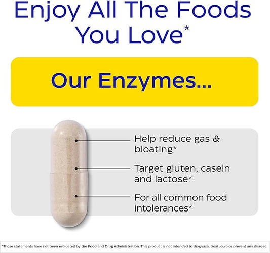 Enzymedica Digest Spectrum, Advanced Digestive Enzymes for Women and Men, Supports Digestion and Multiple Food Intolerances, Fast-Acting Formula for Gas and Bloating Relief, 240 Capsules