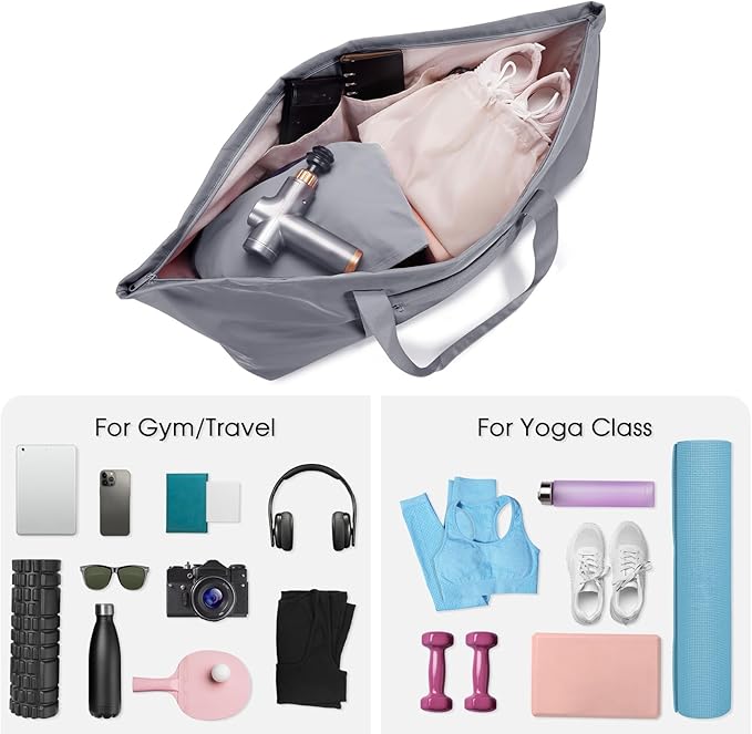 Large Yoga Mat Bag with Shoes Compartment and Wet Pocket Ladies Pilates Gym Tote Bag with Yoga Mat Holder Strap for Women Men Workout Carrier Stuff Accessories