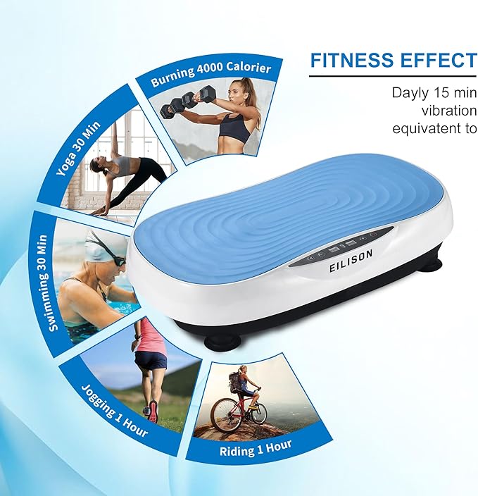 EILISON Glory Vibration Plate Exercise Machine - Lymphatic Drainage Whole Body Workout Vibration Platform, 99 Adjustable Speeds Power Shaping , Weight Loss Weight Loss, 350 lbs Capacity