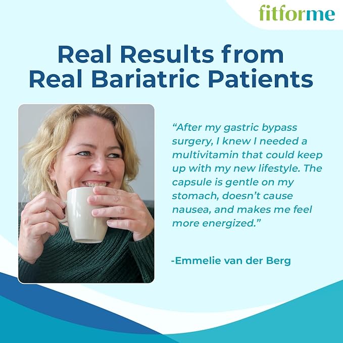 FitForMe Bariatric Multivitamin with Iron, Tailored for Gastric Bypass Surgery – One-a-Day Capsule, 30-Day Supply, Easy-to-Swallow WLS Forte Capsule, Scientifically Formulated – for Men & Women