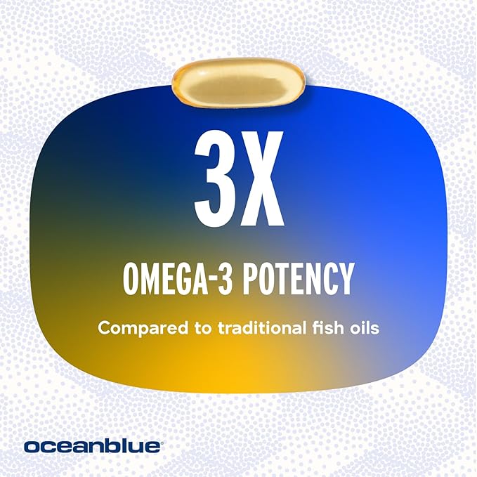 Ocean Blue Omega 3 2100 - Olcenic Blend - 120 Count - 2 Pack - Natural Orange Flavor - No Fishy Aftertaste or Burps - Heart Health - Cholesterol - Eye & Brain Support - Natural Flavor - No Indigestion
