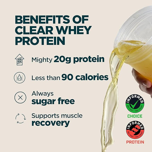 Myprotein Clear Whey Isolate Protein Powder, 1.1 Lb (20 Servings) Lemon Ice Tea, 20g Protein per Serving, Naturally Flavored Drink Mix, Daily Protein Intake for Superior Performance