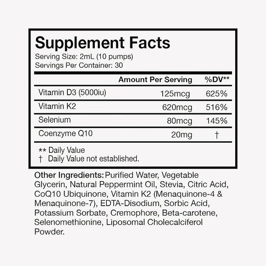 Terra Health Essentials - Liposomal Vitamin D3 + K2 | Bone Health & Calcium Absorption (1 Bottle, 30 Day Supply)