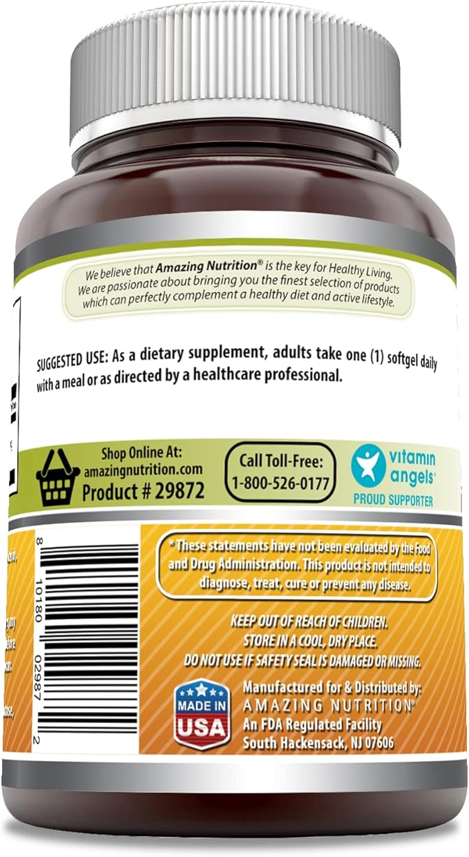 Amazing Formulas Vitamin D3 in Olive Oil 5000 IU Supplement | Softgels | Non-GMO | Gluten-Free | Made in USA (1 Pack | 360 Count)