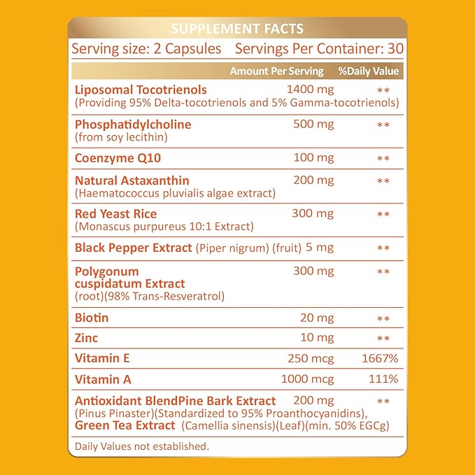 Liposomal Tocotrienols for Brain 240 Capsules