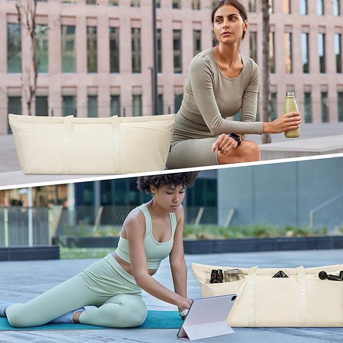 Large Yoga Mat Bag with Shoes Compartment and Wet Pocket Ladies Pilates Gym Tote Bag with Yoga Mat Holder Strap for Women Men Workout Carrier Stuff Accessories