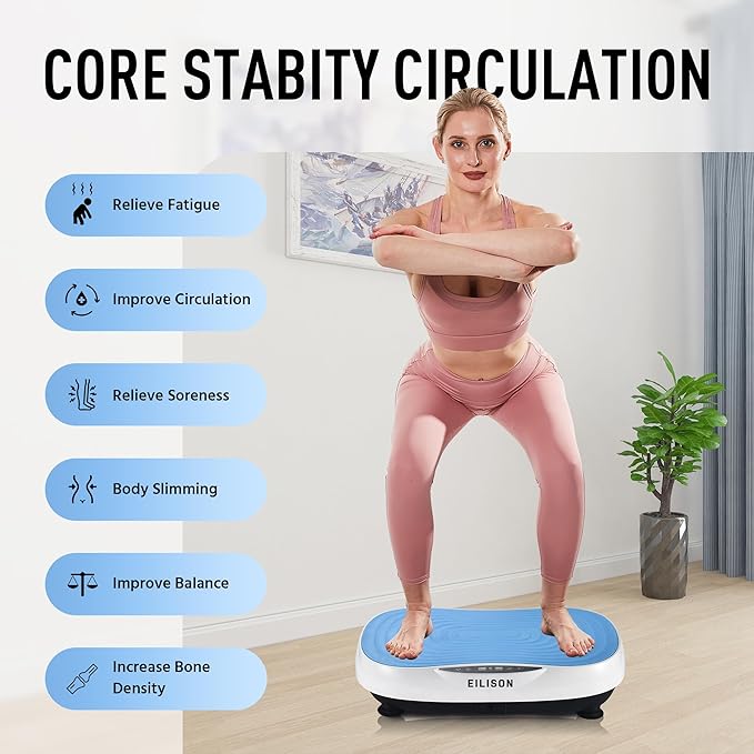 EILISON Glory Vibration Plate Exercise Machine - Lymphatic Drainage Whole Body Workout Vibration Platform, 99 Adjustable Speeds Power Shaping , Weight Loss Weight Loss, 350 lbs Capacity