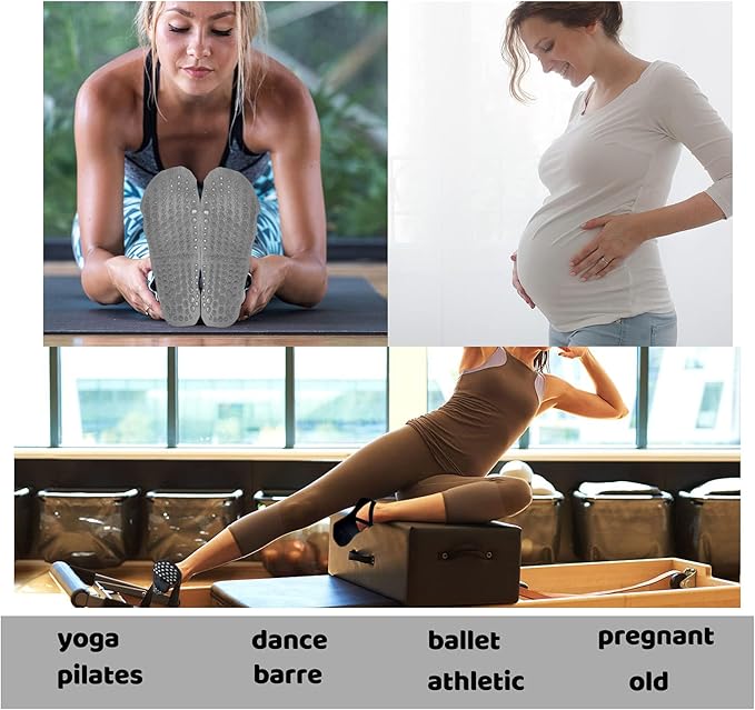 Diu Life 3 Pack Pilates Socks Yoga Socks with Grips for Women Non Slip, Workout, Pure Barre, Ballet, Dance, Hospital Socks