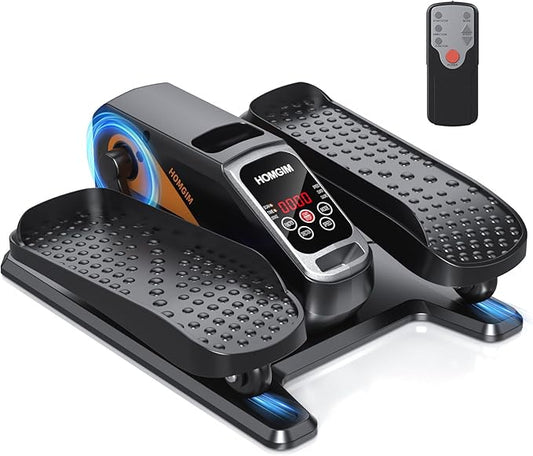 HOMGIM Under Desk Elliptical Machine - Quiet Motorized Leg Exerciser with Smart Remote, 12-Speed Manual Programs Auto/3 Auto Programs LCD Display & Bidirectional Motion for Home/Office
