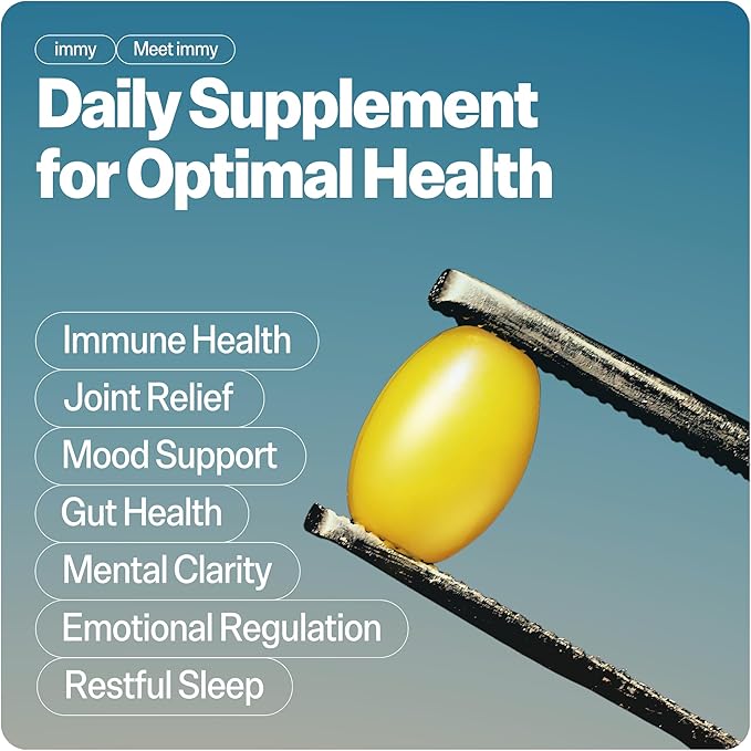 IMMY Immune Supplement for Mood Support and Gut Health, 180 ct. - Supports Joint Relief, Focus & Mood Support, Natural Calming Aid