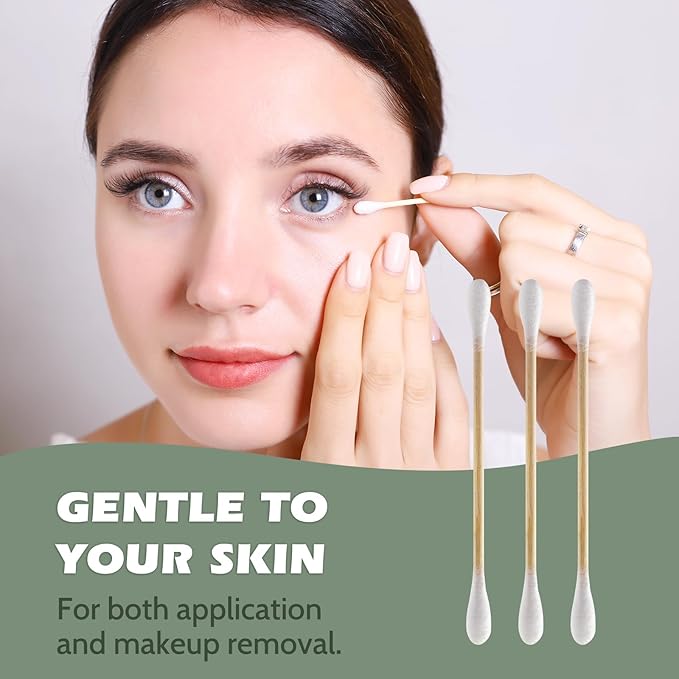 Bamboo Cotton Swabs - 2000 Count - FSC Certified and PETA Approved, Eco Friendly Double Tips, Plastic Free Ear Sticks, All Natural 100% Biodegradable Organic Cotton Buds by Isshah