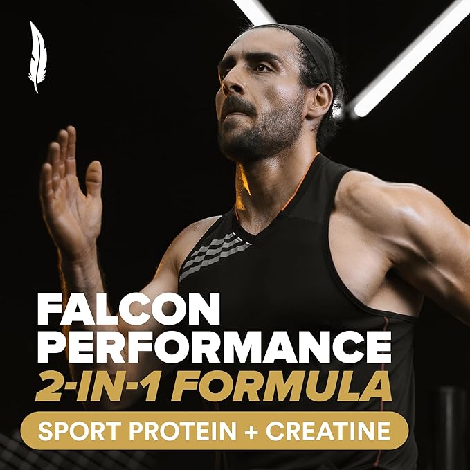BIRDMAN Falcon Performance Vegan Protein Powder, 31g Protein, 5g Creatine, 5g BCAA, Probiotics, Electrolytes, Pre Workout, Low Carb, Sugar Free & Dairy Free, Plant Based Vanilla Protein - 49 Servings