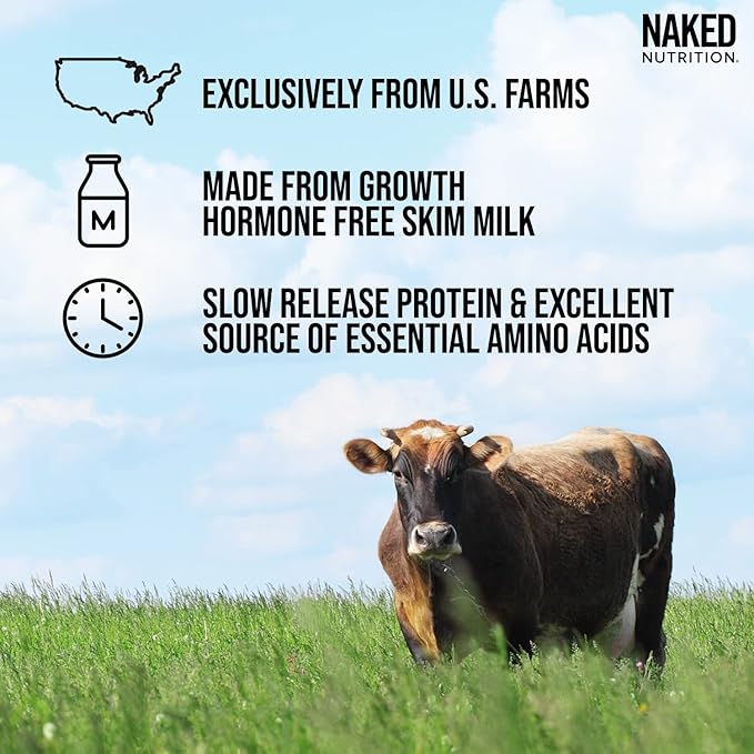 NAKED Casein - 1Lb Micellar Casein Protein - Bulk, Zero Carb, GMO-Free, Gluten Free, Soy Free, Preservative Free - Stimulate Muscle Growth - Enhance Recovery - 15 Servings