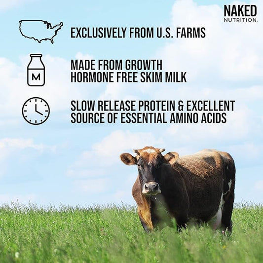 NAKED Casein - 1Lb Micellar Casein Protein - Bulk, Zero Carb, GMO-Free, Gluten Free, Soy Free, Preservative Free - Stimulate Muscle Growth - Enhance Recovery - 15 Servings