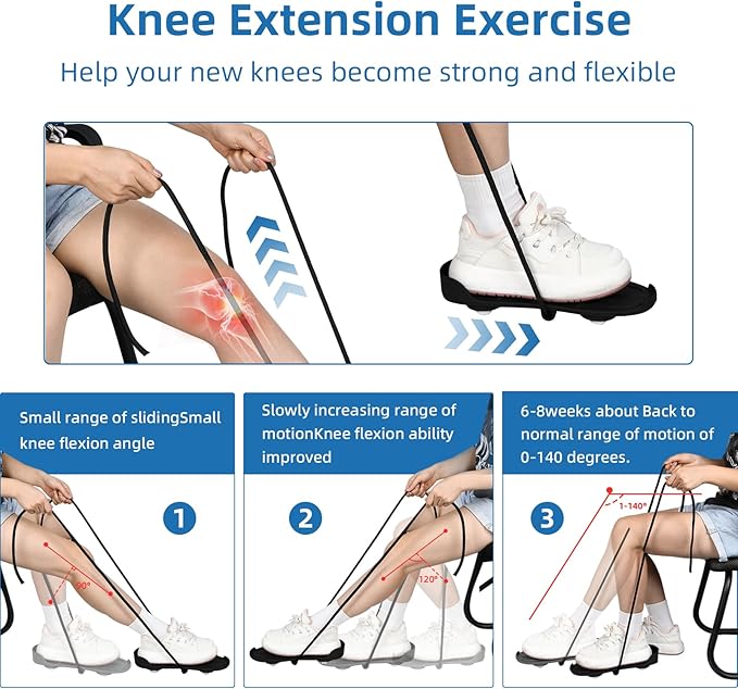 Knee Glider for Replacement, Leg Exerciser and Rehabilitation Device for Hip Replacement, ACL or PCL Surgery - Increase Range of Motion
