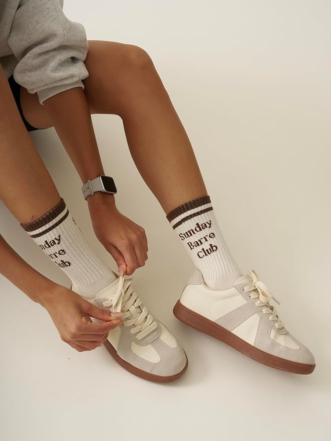 Shapes Studio Crew Half Calf Grip Socks, Cutest Fruits Pilates Socks, Ruffle socks, Non-Slip, Barre Yoga Fitness