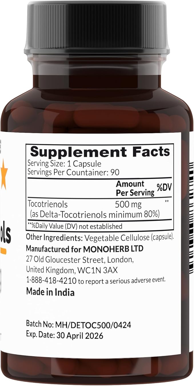 Delta Tocotrienols 500 mg - 90 Veg Capsules