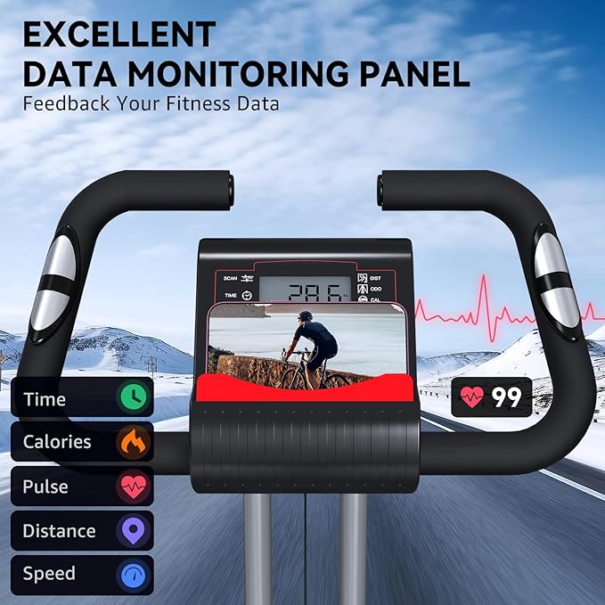 Foldable Exercise Bike Stationary Bikes for Home, 5 IN 1 Indoor Workout Bike, Cycling Bike with 16-Level Quiet Magnetic Resistance, 6.6 LBS Flywheel and 300LBS Capacity, 2025 Designed 817 X-bike