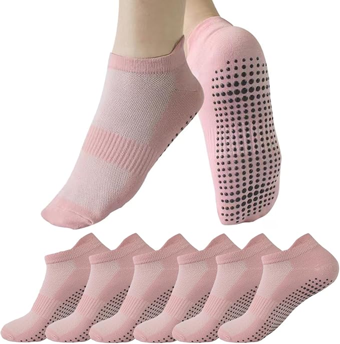brookhaus Women Low Cut No Show Running Socks 6 Pairs - Cushioned Arch Support, Moisture Wicking Athletic Ankle Socks