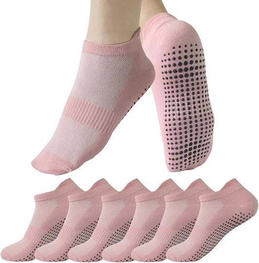 brookhaus Women Low Cut No Show Running Socks 6 Pairs - Cushioned Arch Support, Moisture Wicking Athletic Ankle Socks