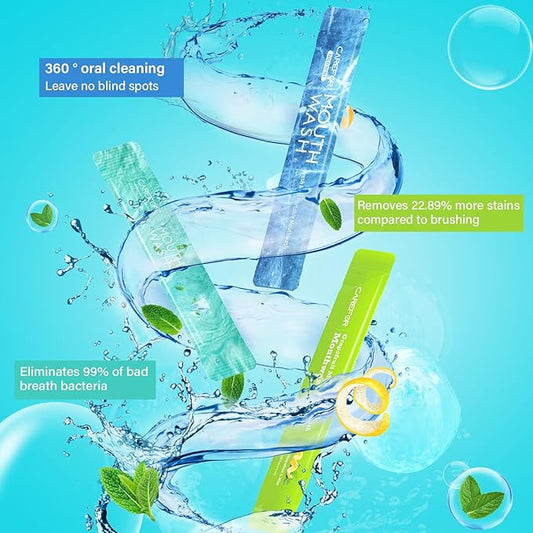 Travel Size Mouthwash Portable Packets to Go,20 Individual Disposable Packs, Alcohol & Fluoride Free, 3 Refreshing Flavors (Fresh Mint, ICY Mint, Grapefruit Mint) Fresh Oral Hygiene (20)