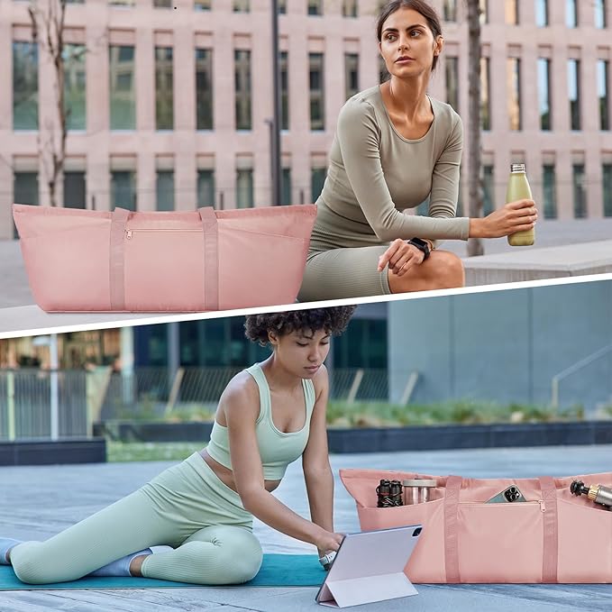 Large Yoga Mat Bag with Shoes Compartment and Wet Pocket Ladies Pilates Gym Tote Bag with Yoga Mat Holder Strap for Women Men Workout Carrier Stuff Accessories