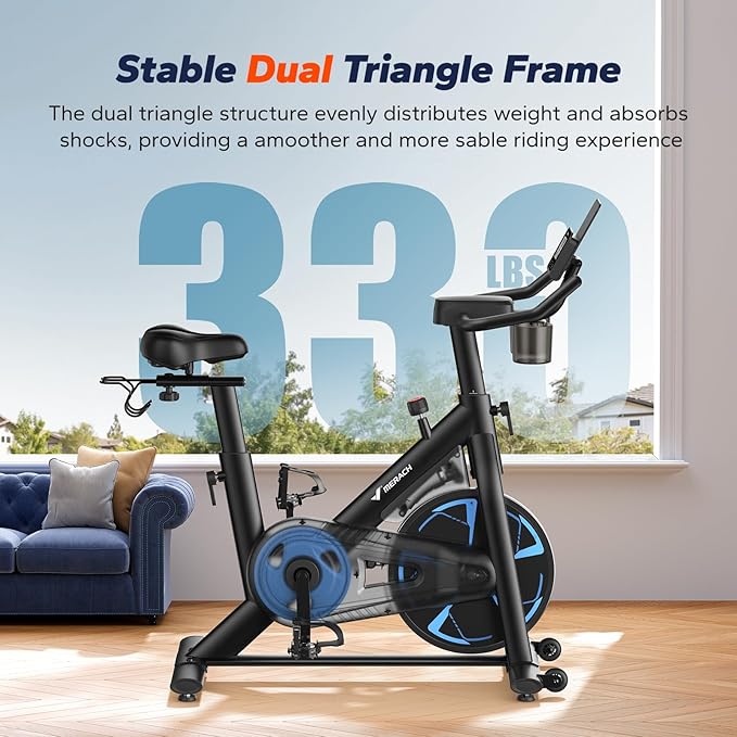MERACH Indoor Cycling Bike, Exercise Bike for Home with Magnetic, Bluetooth Stationary Bike with APP Data Tracking, and Tablet Holder