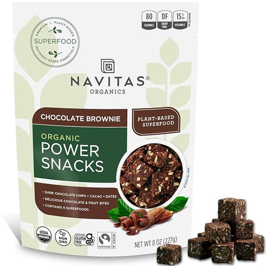Navitas Organics Superfood Power Snacks, Chocolate Cacao, 8oz. Bag — Organic, Non-Gmo, Gluten-Free