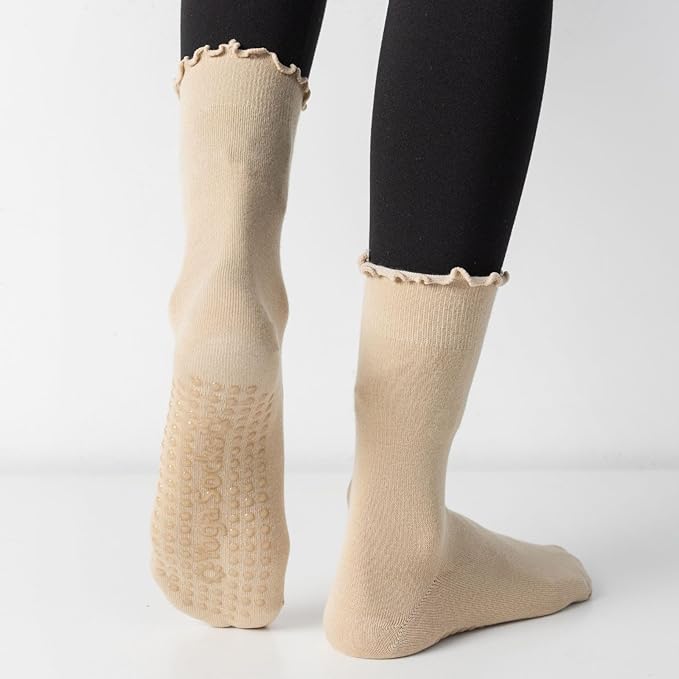 3/6 Pairs Cute Pilates Socks with Grips,Yoga Socks Barre Sock Non Slip Embroidery for Barre Ballet Workout