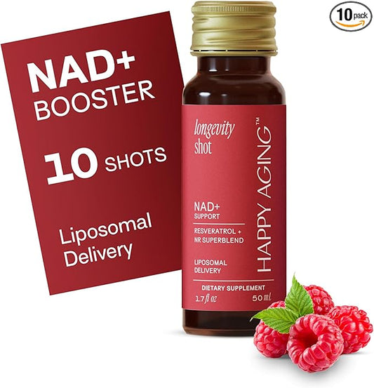 Liquid NAD+|Resveratrol| NMN Alternative | 10x More Absorption | Liposomal Nicotinamide Riboside and Resveratrol with Antioxidants | Twice-a-Week | Firm Skin & Brain Health| 10 Shots