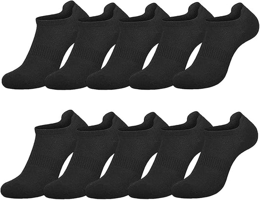 brookhaus Women Low Cut No Show Running Socks 6 Pairs - Cushioned Arch Support, Moisture Wicking Athletic Ankle Socks