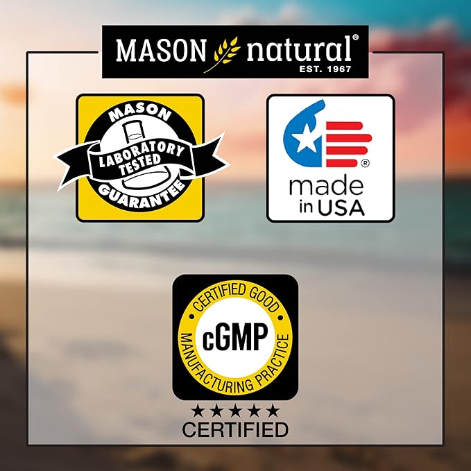 MASON NATURAL Vitamin D3 25 mcg (1000 IU), Supports Overall Health, Strengthens Bones and Muscles, from Fish Liver Oil, 300 Softgels