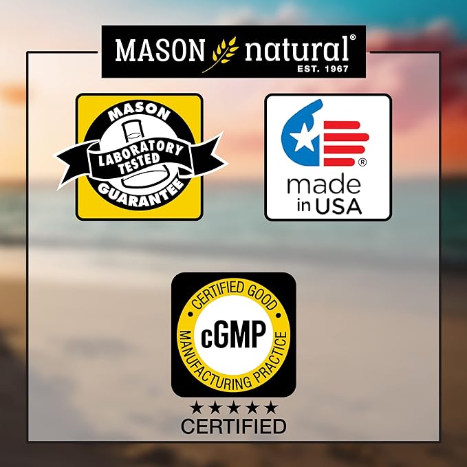 MASON NATURAL Vitamin D3 125 mcg (5000 IU) - Supports Overall Health, Strengthens Bones and Muscles, from Fish Liver Oil, 100 Softgels