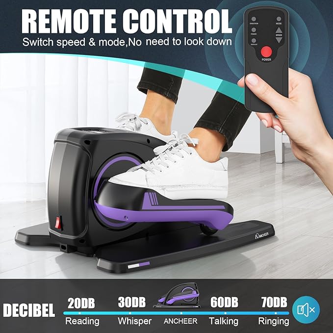 ANCHEER Under Desk Elliptical Machine - Quiet Pedal Exerciser for Seniors, Office & Home, Low-Impact Seated Leg Workout Equipment, Smart LCD Display, Remote Control