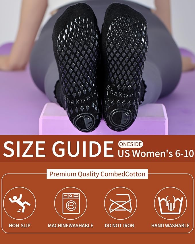 Non Slip Grip Yoga Socks for Women Breathable Cute Ruffle Ankle Socks for Yoga, Pilates, Barre Workouts