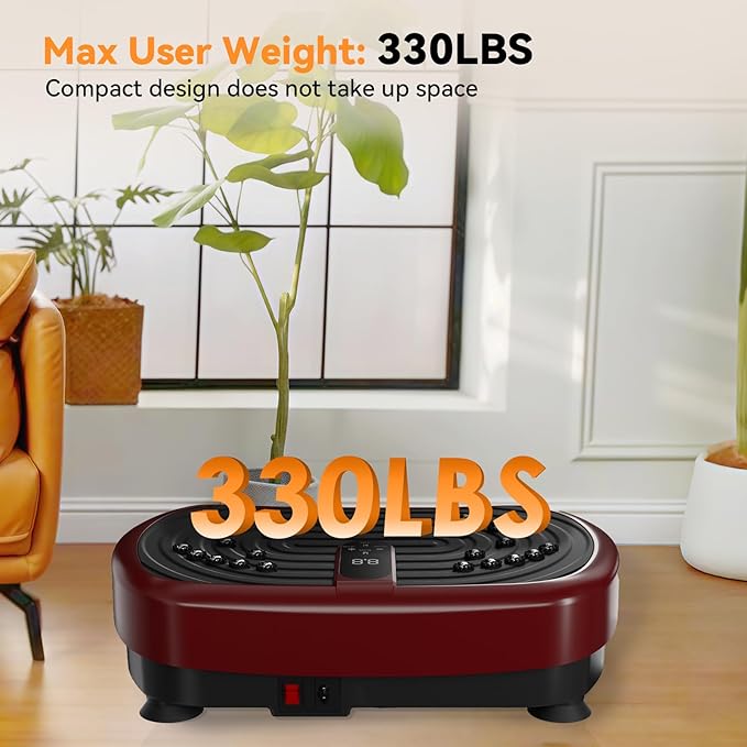 UCIN Vibration Plate Exercise Machine, Vibration Plate for Lymphatic Drainage, 330 Lbs Capacity Vibrating Plate for Weight Loss Home Fitness with Resistance Bands/Pilates Ball
