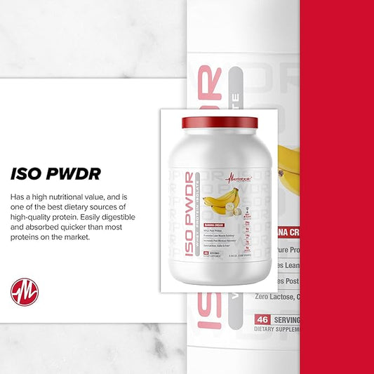 Metabolic Nutrition Whey Protein Isolate ISO PWDR Peanut Butter Cookie, 3.04lb, 23 Servings, 26g Protein, Fast Digesting, Zero Carbs, Delicious Flavor, Very Low Carbs & Fat, Zero Lactose