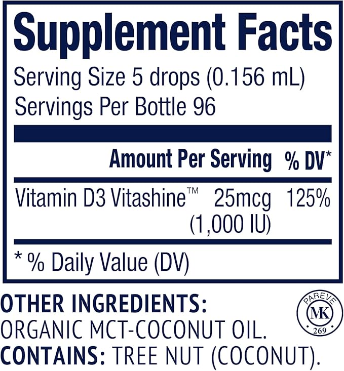 Vimergy Vegan D3 – Benefits Immune Function* – USDA Certified Organic, Vegan, Gluten-Free – 1000IU/Servings, 96 Servings